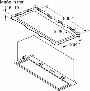 Bosch DLN87AC50 Lüfterbaustein, 86 cm breit, LED-Beleuchtung, Metallfettfilter, Edelstahl