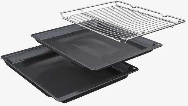 Bosch HBD631CS62 EEK: A+ Einbau-Backofen-Set mit Elektro-Kochfeld (HBG537BB3 + PKN645BA2E), 60 cm breit, 71 L, 3D-Heißluft, Eco Clean Direc, Kindersicherung, Rahmen aufliegend, schwarz