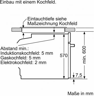 Bosch HBG578BS3 Serie 6 EEK: A+ Einbaubackofen, 71 L, 60 cm breit, 3D-Heißluft, Versenkknebel, Pyrolytisch + Hydrolytisch, Edelstahl