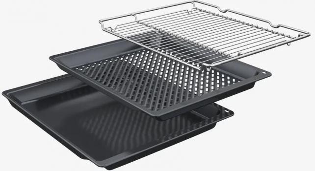 Bosch HBG578BB3 Serie 6 EEK: A+ Einbaubackofen, 71 L, 60 cm breit, 3D-Heißluft, Air Fry, Versenkknebel, Pyrolytisch + Hydrolytisch, schwarz