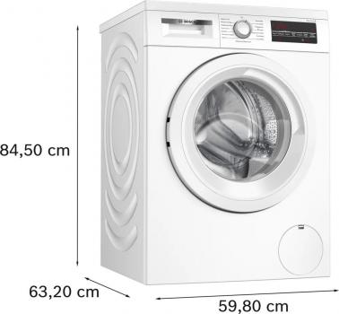 Bosch WUU28T22 Serie 6 9kg Frontlader Waschmaschine, 60 cm breit, 1400 U/Min, unterbaufähig, Speed Perfect, Active Water Plus, Eco Silence Drive, Nachlegefunktion, weiß