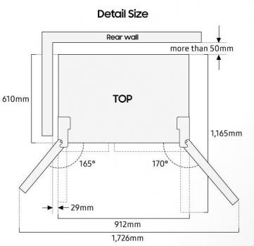 Samsung RH68DG853DS9EG Stand Side-by-Side Kombination, 91,2 cm breit, 627 L, No Frost+, Wassertank, Eis- und Wasserspender, AI Energy Mode, Food Showcase-Tür, Edelstahloptik