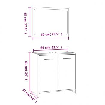 Badmöbel-Set Braun Eichen-Optik Holzwerkstoff