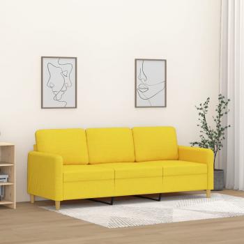 ARDEBO.de - 3-Sitzer-Sofa Hellgelb 180 cm Stoff