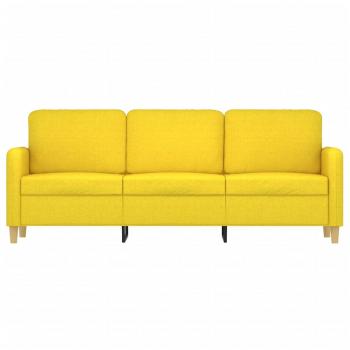 3-Sitzer-Sofa Hellgelb 180 cm Stoff