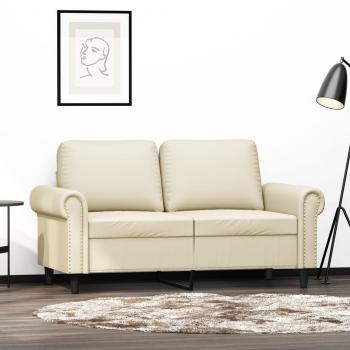 ARDEBO.de - 2-Sitzer-Sofa Creme 120 cm Kunstleder