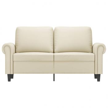 2-Sitzer-Sofa Creme 120 cm Kunstleder