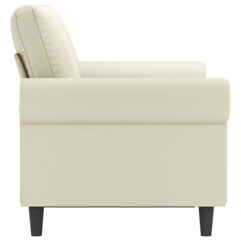 2-Sitzer-Sofa Creme 120 cm Kunstleder