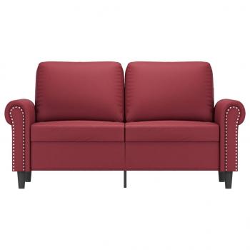 2-Sitzer-Sofa Weinrot 120 cm Kunstleder