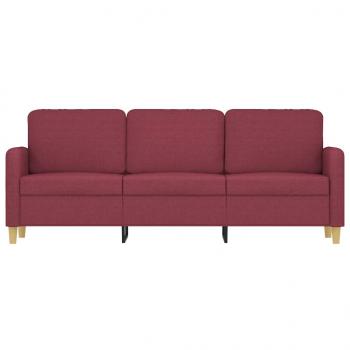 3-Sitzer-Sofa Weinrot 180 cm Stoff