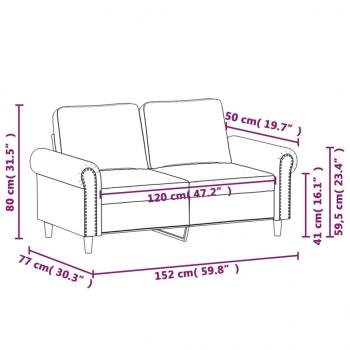 2-Sitzer-Sofa Cappuccino-Braun 120 cm Kunstleder