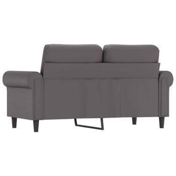 2-Sitzer-Sofa Grau 120 cm Kunstleder