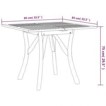 Gartentisch 85x85x75 cm Massivholz Akazie