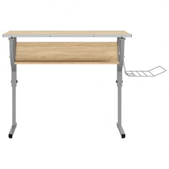 Basteltisch Sonoma Eiche & Grau 110x53x(58-87) cm Holzwerkstoff