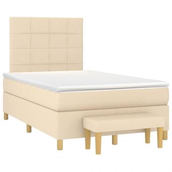 Boxspringbett mit Matratze Creme 120x200 cm Stoff