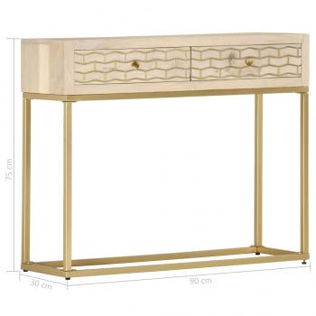 Konsolentisch Golden 90 × 30 × 75 cm Massivholz Mango