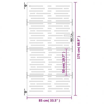 Gartentor 85x175 cm Cortenstahl Quadratisches Design