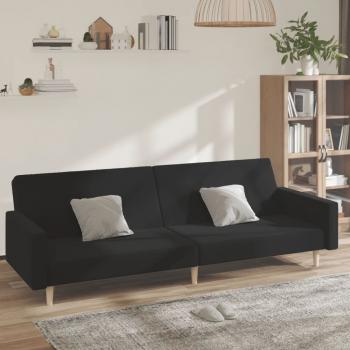 ARDEBO.de - Schlafsofa 2-Sitzer Schwarz Stoff