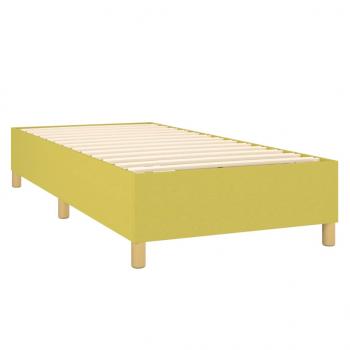 Boxspringbett mit Matratze Grün 100x200 cm Stoff