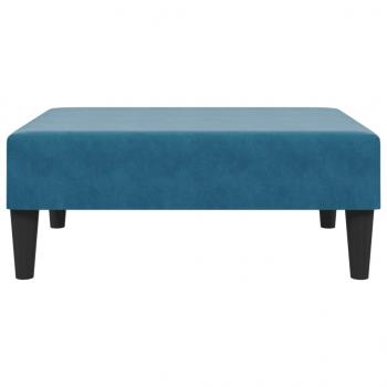 Schlafsofa 2-Sitzer mit Fußhocker Blau Samt