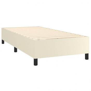 Boxspringbett mit Matratze Creme 100x200 cm Kunstleder