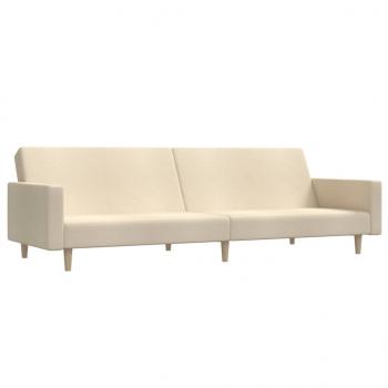 Schlafsofa 2-Sitzer Creme Stoff