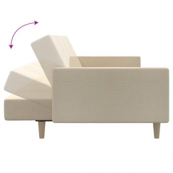 Schlafsofa 2-Sitzer Creme Stoff