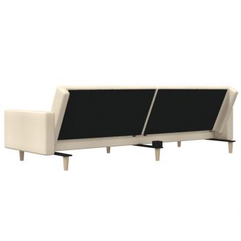 Schlafsofa 2-Sitzer Creme Stoff