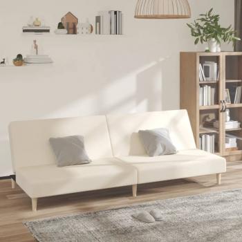 ARDEBO.de - Schlafsofa 2-Sitzer Creme Stoff