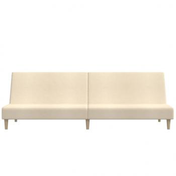 Schlafsofa 2-Sitzer Creme Stoff