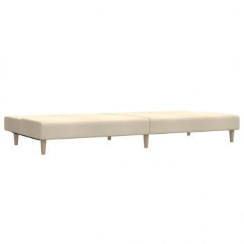 Schlafsofa 2-Sitzer Creme Stoff