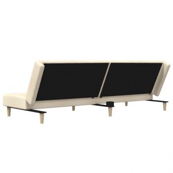 Schlafsofa 2-Sitzer Creme Stoff