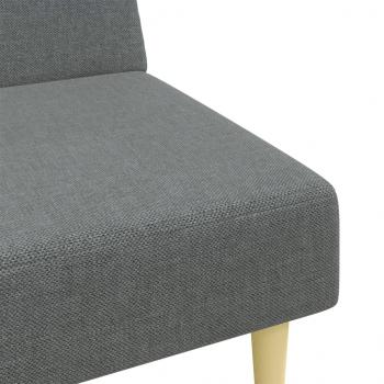 Schlafsofa 2-Sitzer mit Fußhocker Dunkelgrau Stoff