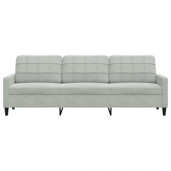 3-Sitzer-Sofa Hellgrau 210 cm Samt