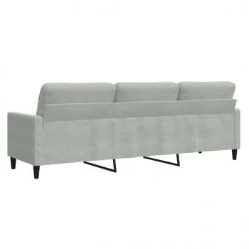 3-Sitzer-Sofa Hellgrau 210 cm Samt