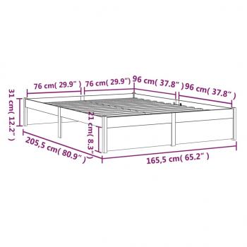 Massivholzbett ohne Matratze 160x200 cm