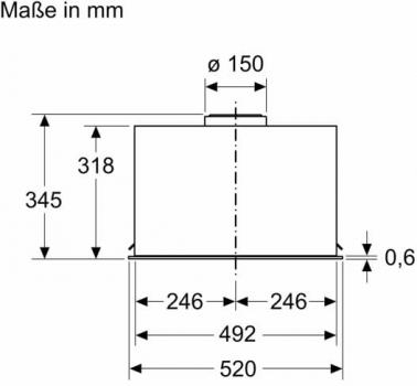 Bosch DLN56AC50 Lüfterbaustein, 52 cm breit, LED-Beleuchtung, Metallfettfilter, Edelstahl