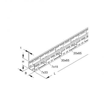 Niedax RSV50.050E3 Verteilerrinne, 50x50x3000 mm, t=1,5 mm, gelocht, Edelstahl