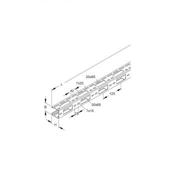 Niedax RSV50.050E3 Verteilerrinne, 50x50x3000 mm, t=1,5 mm, gelocht, Edelstahl