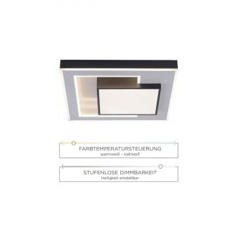 Paul Neuhaus Q-ALTA, LED Deckenleuchte, 60x60 cm, dimmbar CCT, Smart Home, 45W, 6400lm (6124-18)