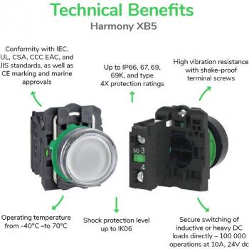 Schneider Electric XB5AG21 Harmony XB5, Schlüsselschalter, Kunststoff, 2 Stellungen, 22mm, rastend, Ronis 455, 1S, schwarz