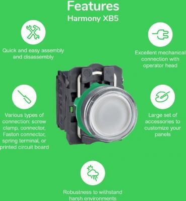 Schneider Electric ZB5AD912 Harmony XB5, Potentiometer, Frontelement, Kunststoff, 22mm, für Potentiometer mit Achslänge 45-50mm, Achse 6mm