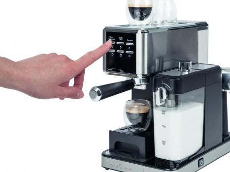 ProfiCook PC-ES-KA 1266 Espresso-Kaffeemaschine, 1350W, mit Milchschäumfunktion, 1,2 L Wassertank, Edelstahl