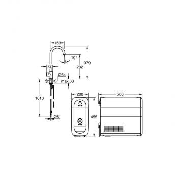 GROHE Blue Home Mono Starter Kit, bis 150° schwenkbar, chrom (31498001)