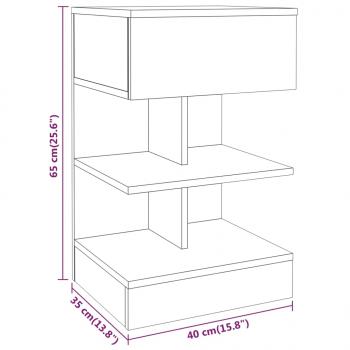 Nachttisch Grau Sonoma 40x35x65 cm Holzwerkstoff