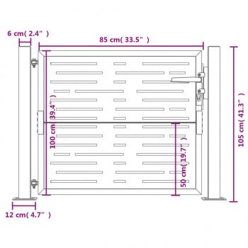 Gartentor Anthrazit 105x105 cm Stahl Quadratisches Design