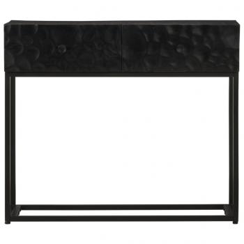 Konsolentisch Schwarz 90x30x76 cm Massivholz Mango und Eisen