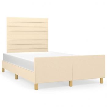 ARDEBO.de - Bettgestell ohne Matratze Creme 120x190 cm Stoff