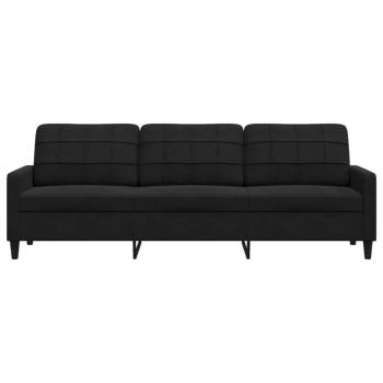 3-Sitzer-Sofa Schwarz 210 cm Samt