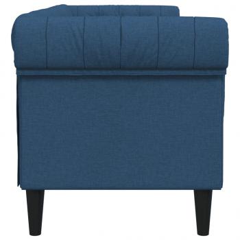 Chesterfield-Sofa 3-Sitzer Blau Stoff